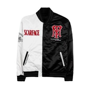 Scarface Black and White Bomber Jacket varsity jacket